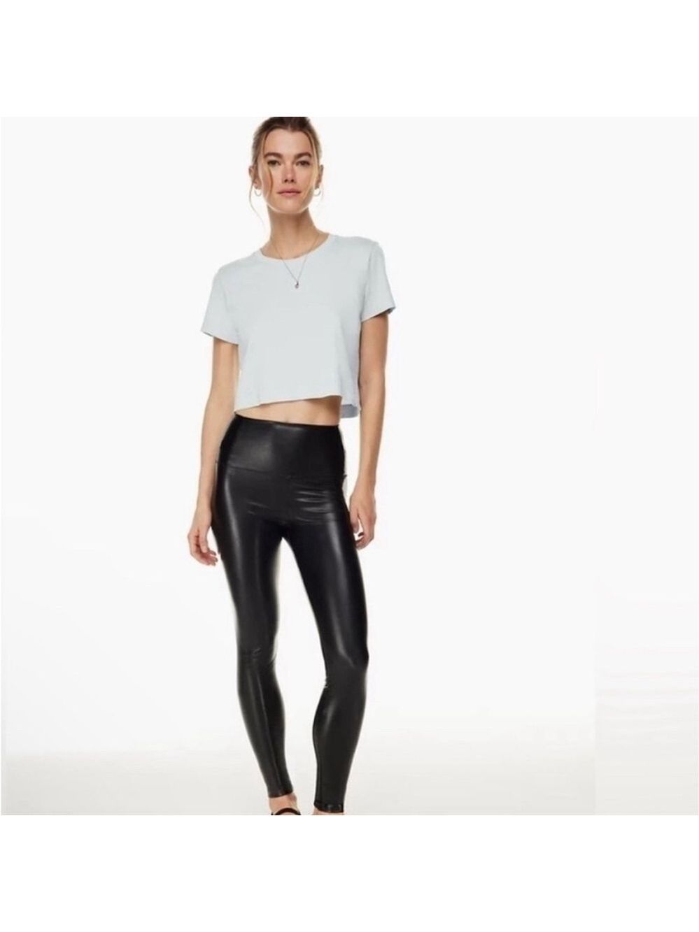 Wilfred Free Daria Chic Black polyurethane Leggings Size XS